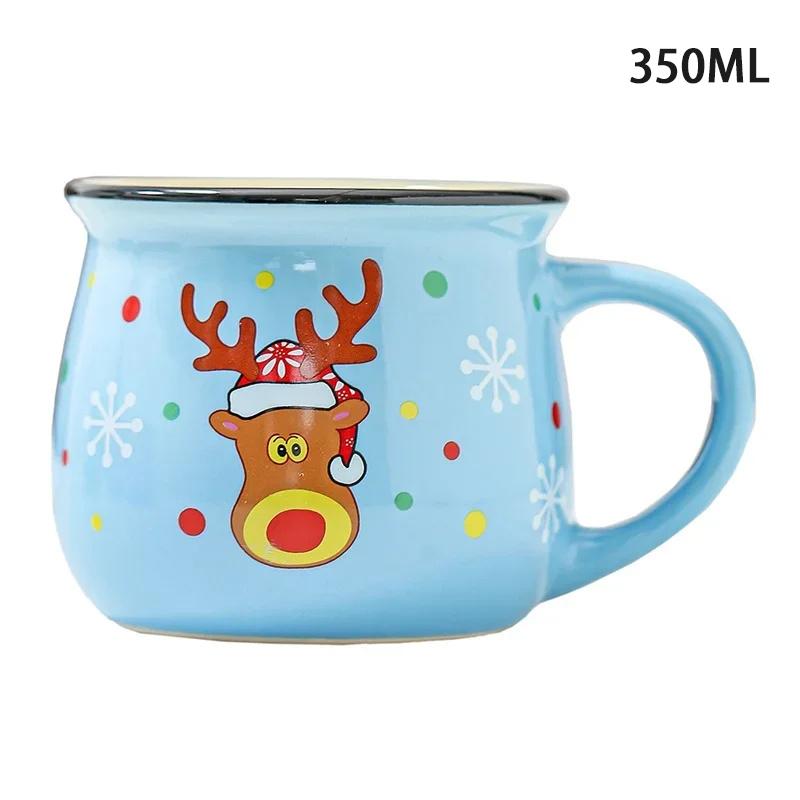 150ML/350ML Christmas Mugs Ceramic Cute Santa Elk Penguin Mousse Cup Coffee Cup for Office Home Milk Coffee Tea Cups Xmas Gifts
