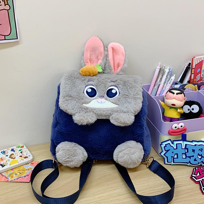 Zootopia Judy And Nick Cartoon Plush Backpack With Flip Design For Use Daily