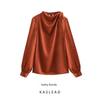 Kaslead New Arrival Women's Clothing Fashion Style Fashion All-Match Collar Side Bowknot Decoration Long Sleeves Tops