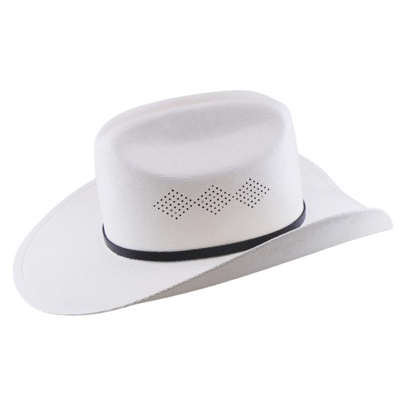 New Hot-selling White Western Cowboy Hat with Webbing Feather Decoration Breathable Sunshade Men's and Women's Party Top Hat