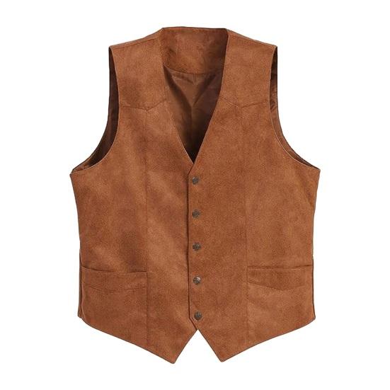 Men Suit Vest V-Neck Sleeveless Single Breasted Slim Fit Waistcoat with Pockets Solid Color Formal Business Vest Coat