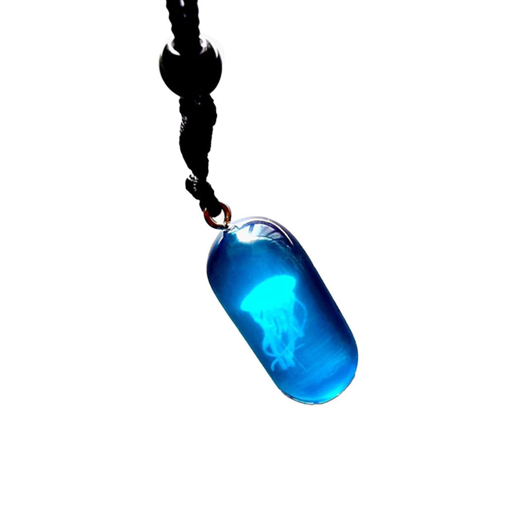 Fashion Jellyfish Necklace Luminous Resin Pendant Necklace Gift for Women Men