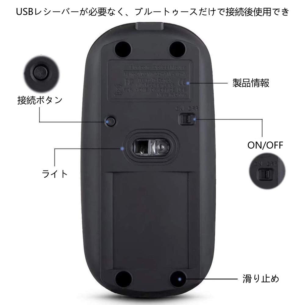 Scheki Wireless Bluetooth 3DPI High USB No USB Receiver Compatible with and Microsoft Pro Mouse, Ultra-Thin, Quiet, Mode, Precision, Portable,