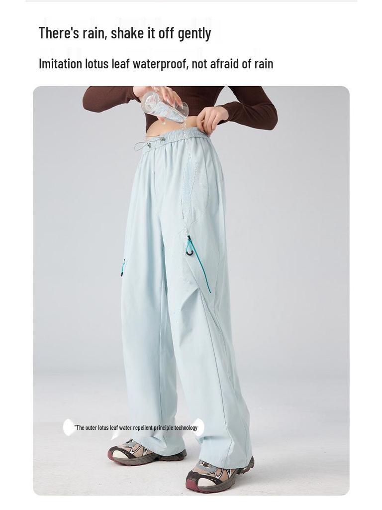 Pantalones de Senderismo Impermeables para Mujer para Exteriores Color Dopamina Ajuste Holgado Casual 2026