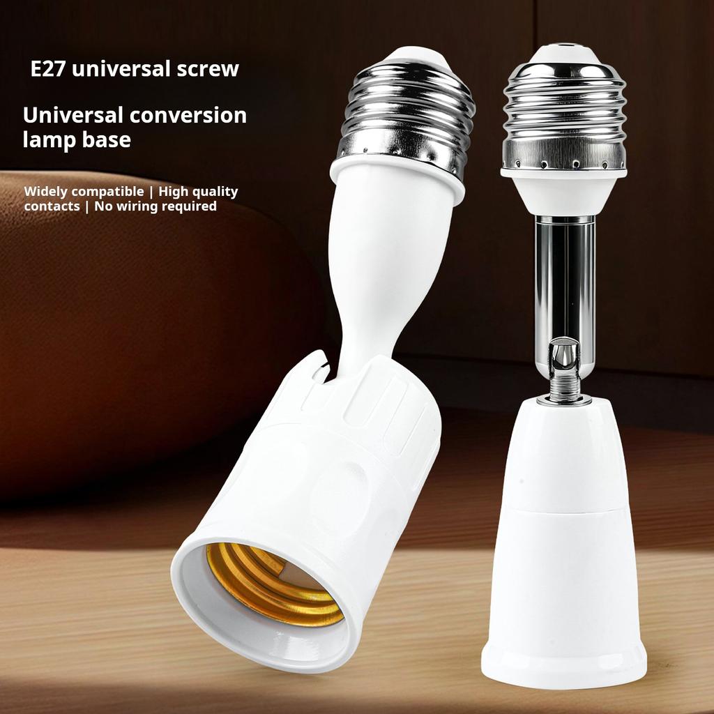 2Pieces E27 Male To Female Lights Bulb Adapter With 180 Degree Flexibility For Illumination Positioning