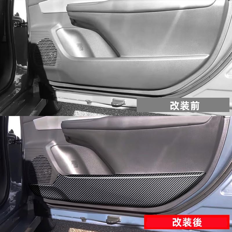 TADOKAPATU Door Kick Door Kick Door Trim Door Panel Door Stain and Scratch Interior Interior ABS 4 Carbon Fiber Compatible with Toyota Prius 60 Series
