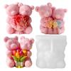 Flexible Reusable Silicone Mold For DIY Candle Making Featuring Adorable Couple Bear Shape And Heat Resistant Materials