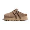Thick Bottom Leather Half Slippers Baotou Sandals Slippers Women