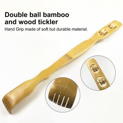 2ks/Set Back Scratcher Odolný proti opotřebení Reliéf Svědivý Kompaktní Bambusové Dřevo Long Backscratcher Relaxační masážní přístroj na tělo pro dospělé