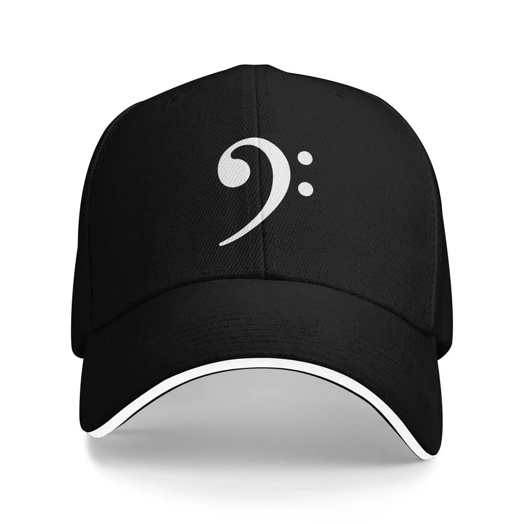 Bass Clef Music Logo Baseball Cap Bass Player Fashion Unisex Men Trucker Hat Wholesale Design Outdoor Sports Snapback Cap Gift
