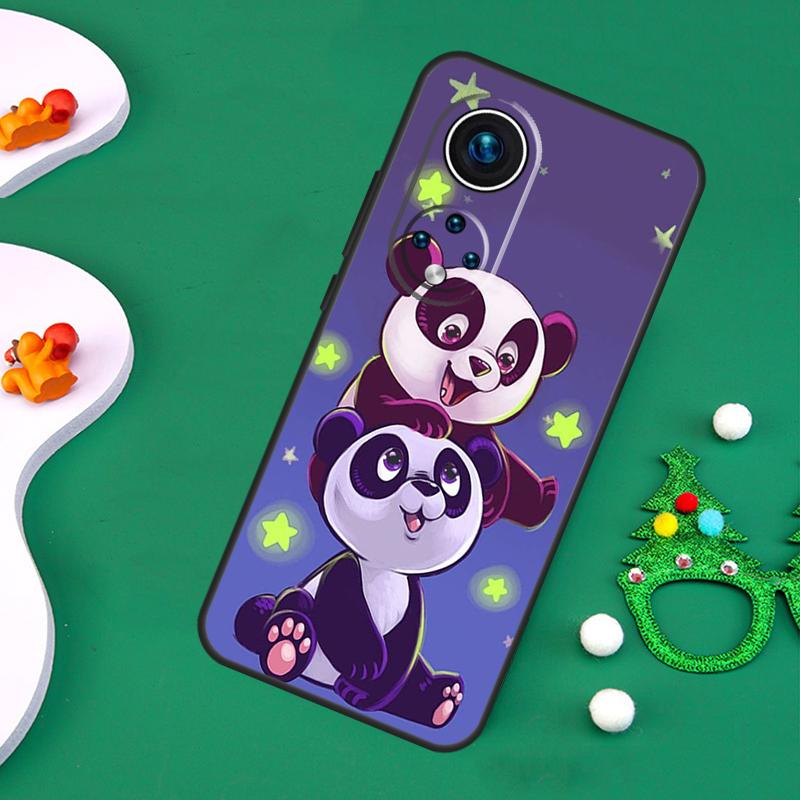Cute Panda Case For Honor 200 Pro X9c X9b X9a X8a X8b X7a X6a X8 X9 50 70 90 Magic 5 6 7 Lite Cover