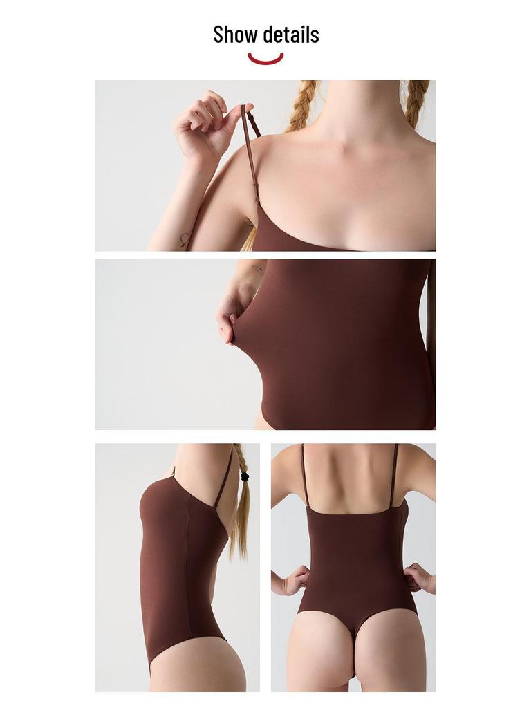 Slimming Nude Cami Bodysuit with Detachable Straps and Breathable Tummy Control.
