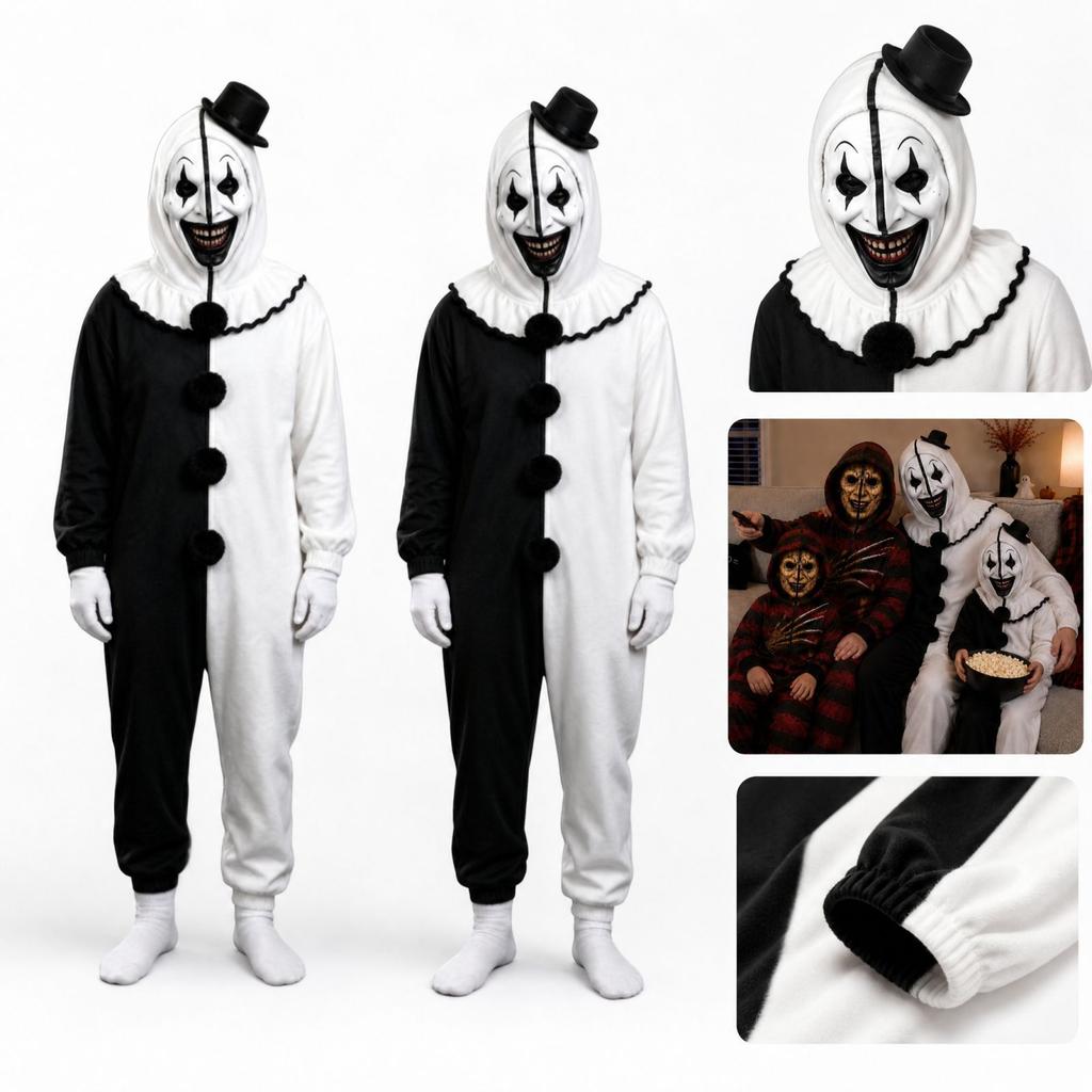 Scary Halloween Pajama Costume for Adults, Sleepwear for Women and Men