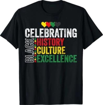Celebrating Black History Month Afro African Men Women T-Shirt