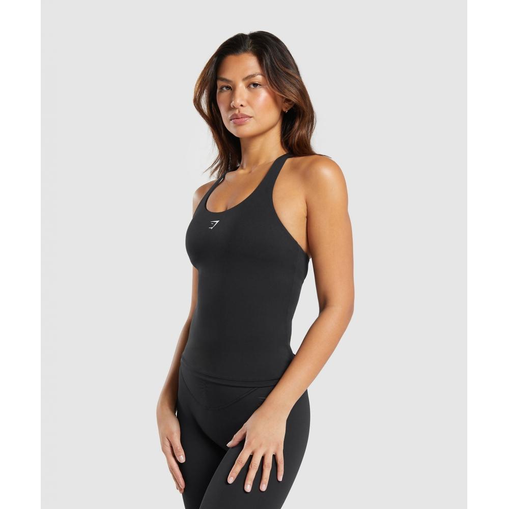 Gymshark Everyday Racer Back Tank With Shelf Black B8a7p Bb2j