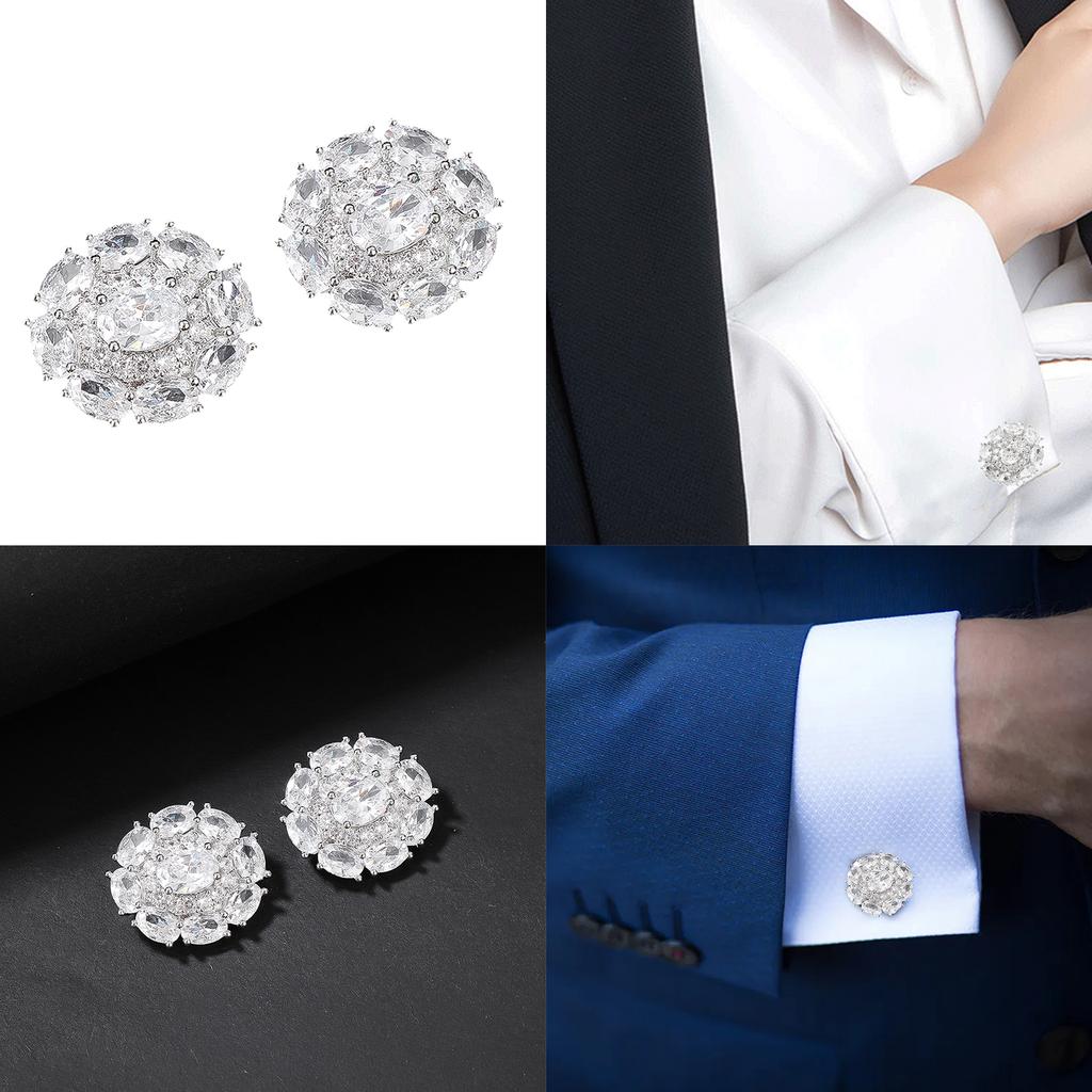 2PCS/Set Metal Flower Rhinestone Buttons Shirt Sewn Buttons DIY Accessories Decorative Handmade Sewing Accessories