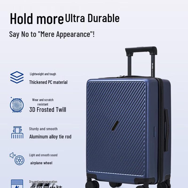 AIHWASH OCX6708 Frosted Diagonal Stripe Hardside Luggage