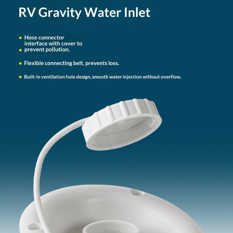 Universal Gravitation Water Inlet For Most Recreational Vehicles and Campers Designed for Easy Installation and Leak Proof Operation