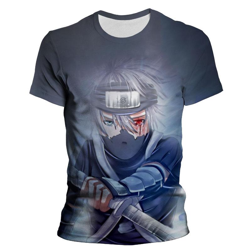 Ny mote T-skjorte for menn Naruto Kakashi Cartoon Anime Barn T-skjorter Sommer Kortermede Kvinner Oversized klær Topper