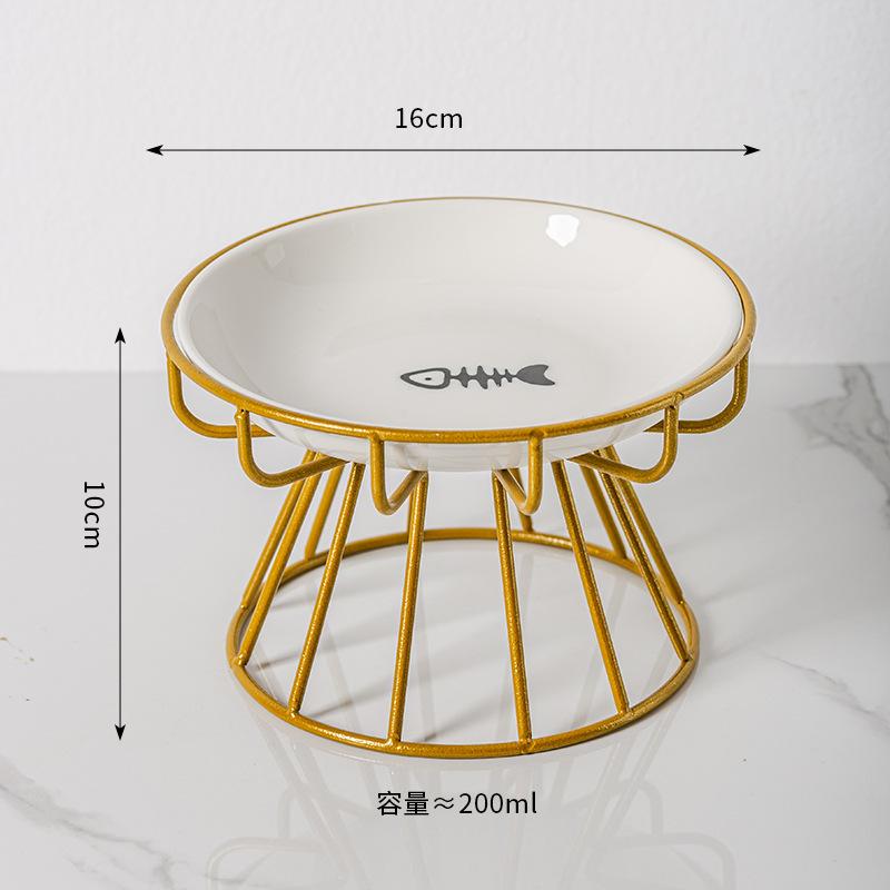1pcs Ceramic Cat Food Bowl Wide Safe Pets Water Food Bowls Non Slip Shallow Dish for Kitten Puppy Food Water Feeding