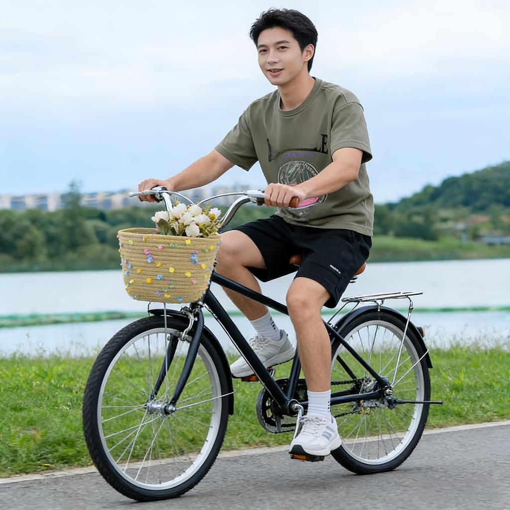 1 pz Cesta per Bici, Cesta per Bici, Cesta per Bicicletta Intrecciata con Corda di Sisal, Carine Aggiunte Decorative per Bici, Biciclette senza Pedali e Monopattini