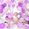 12inch 50pcs purple and red balloon set with confetti,suitable for weddings,birthdays,pop parties,bridal showers, gatherings