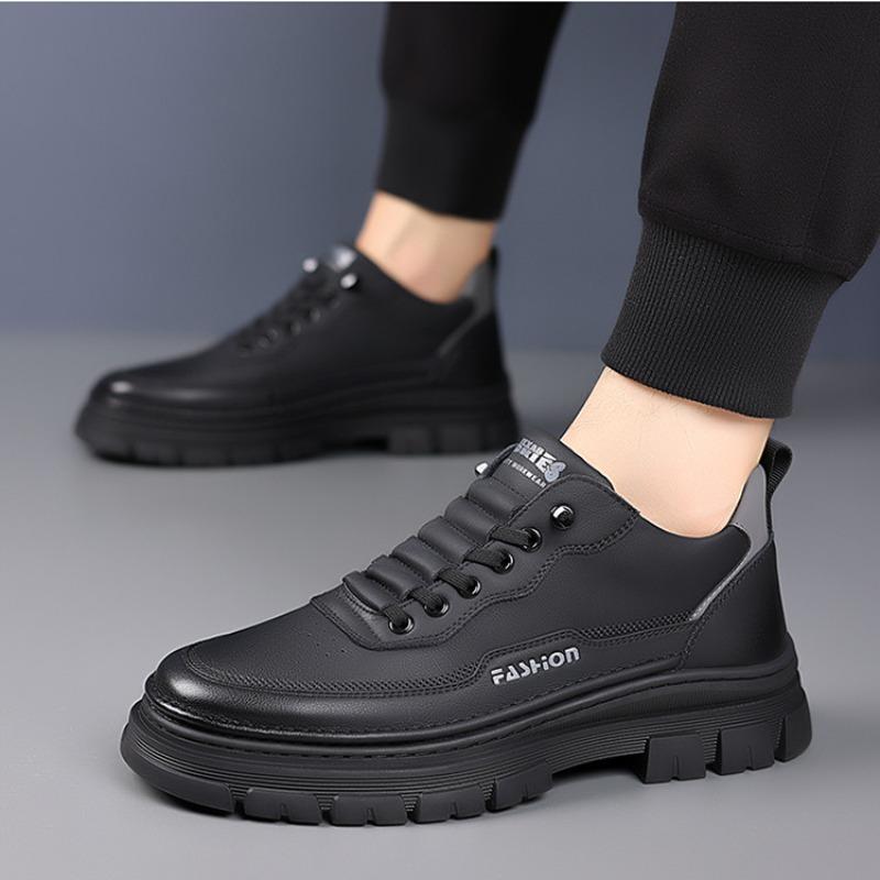 Fashion Spring Autumn Cow Leather Casual Sneakers for Men Fashion Soft Sole Men's Platform Shoes Designer Retro Work Shoes Male