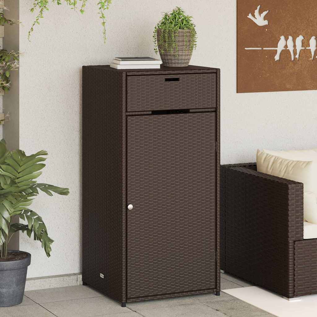 Vidaxl Garden Cabinet, Brown, 55X55X111 Cm, Poly Rattan