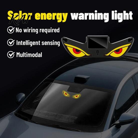 Outdoor Solar Car Lamp Devil Eyes Light Powered LED Dynamic Windshield Ambient USB-C Dual Charging Rechargeable Vehicle with Vibration And Sensor