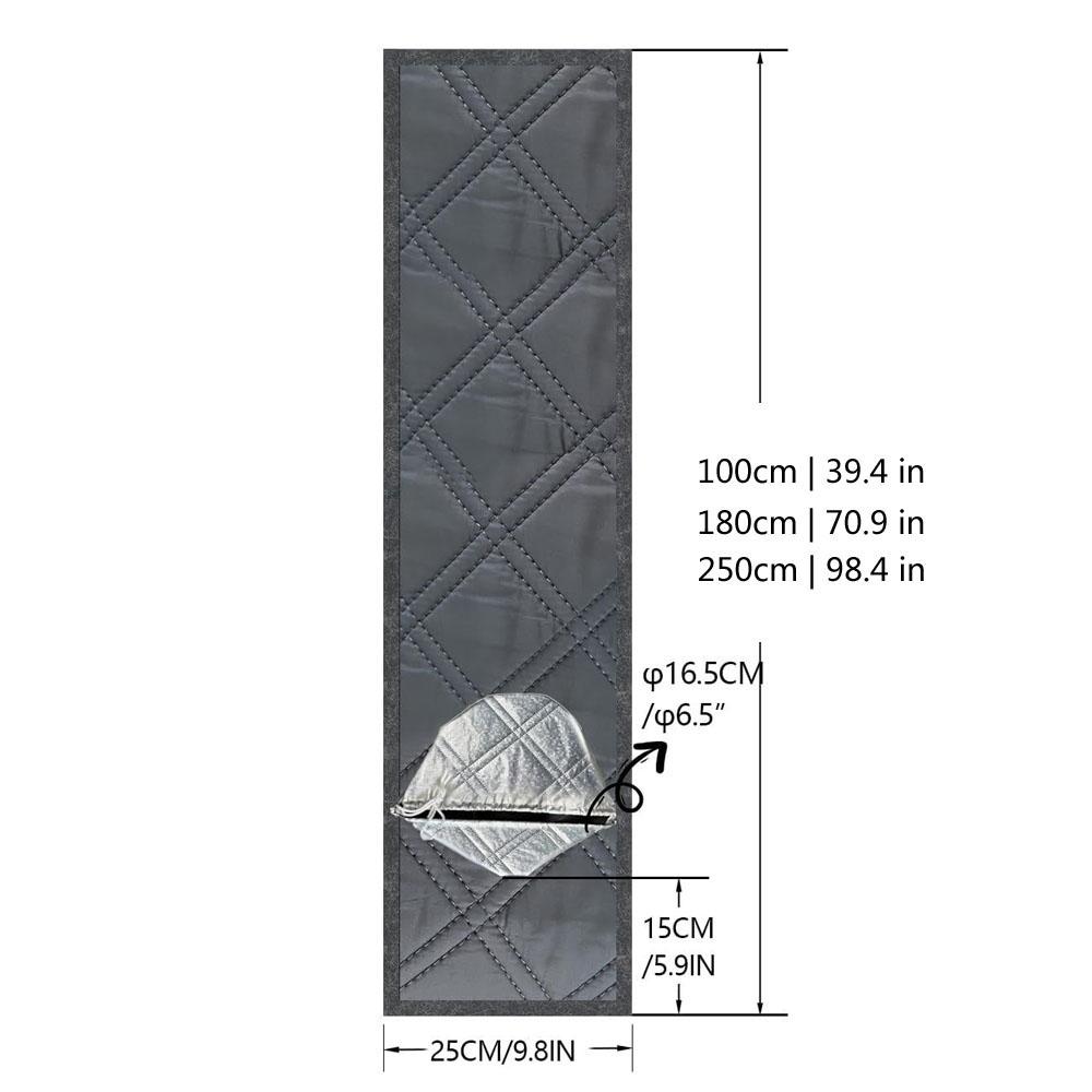 Silver Coated Sliding Window Vent Cloth For Air Conditioner Exhaust Hose Insulation Padded Portable AC Window Seal Kit