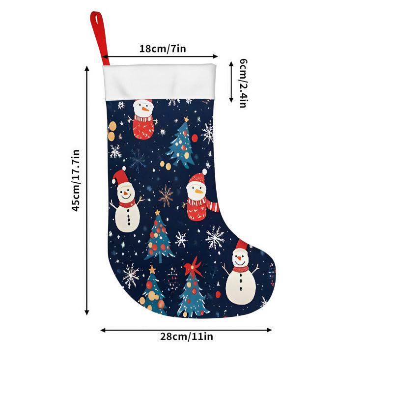 Christmas Decoration Fireplace Hanging Stocking Christmas Stockings 1pc 45.72 Cm, Christmas Snowman Tree Blue