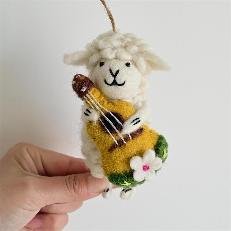 Handmade Wool Felt Animal Keychain Ornament