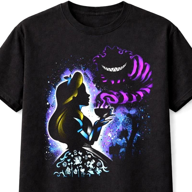 Alice Wonderland Cheshire Cat Graphic Fantasy Gothic Unisex TShirt S5XL S