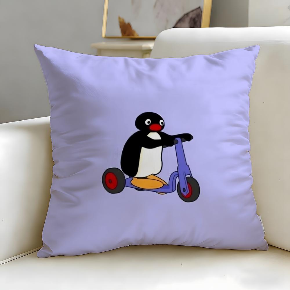 classic cartoon Pingu Cushion Cover Soft & Easy-Wash Pillow Case – Versatile for Couch, Bed, Travel and Office