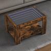 LED Coffee Table Smoked Oak 73 x 53 x 45 cm Particleboard