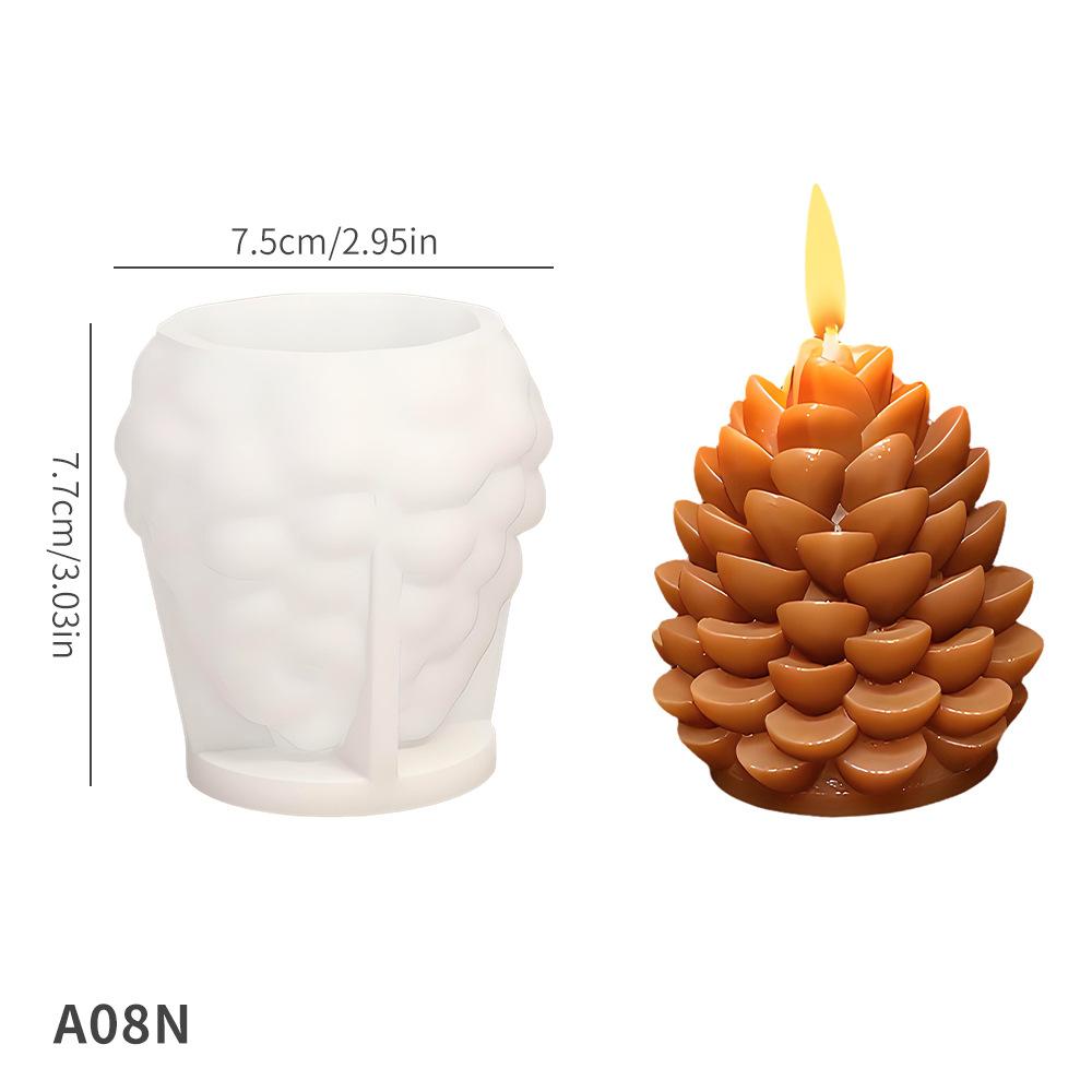 3D Pine Cone Silicone Candle Mold DIY Christmas Pinecone Aromatherapy Plaster Candle Making Mold Acorn Cone Handmade Home Decor