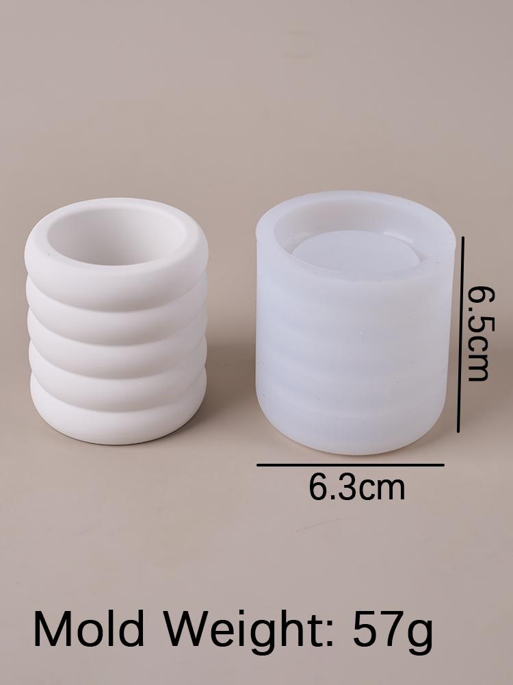 DIY Round Candle Jar Silicone Mold Handmade Flowerpot Concrete Molds Cement Storage Cup Mould Resin Crafts Casting Home Decor