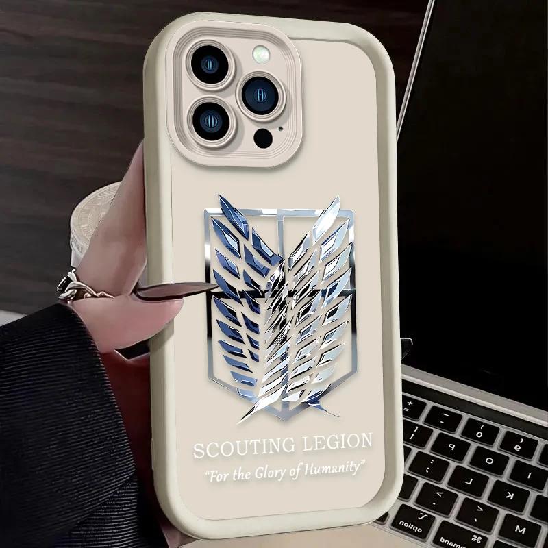 Custodia per Telefono con Logo Attack On Titan Per iPhone 17 Air 16 e 15 14 13 12 11 Pro Max Plus Mini SE 2020 2022 Cover Morbida in Silicone