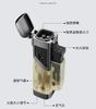 New Four Nozzle Visual Air Chamber Straight Forward Windproof and Waterproof Lighter Cigar Moxibustion Lighting Accessories