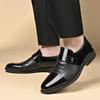 Casual Men'S Leather Shoes British And Gentlemanly Styles Fashion Party Daily Work Adult Business Shoes Black And White
