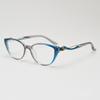 TR90 Cat Eye Myopia Glasses Women Fashion Metal Frame Blue Light Blocking Nearsighted Glasses -1.5 -2
