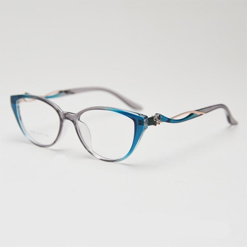 TR90 Cat Eye Myopia Glasses Women Fashion Metal Frame Blue Light Blocking Nearsighted Glasses -1.5 -2
