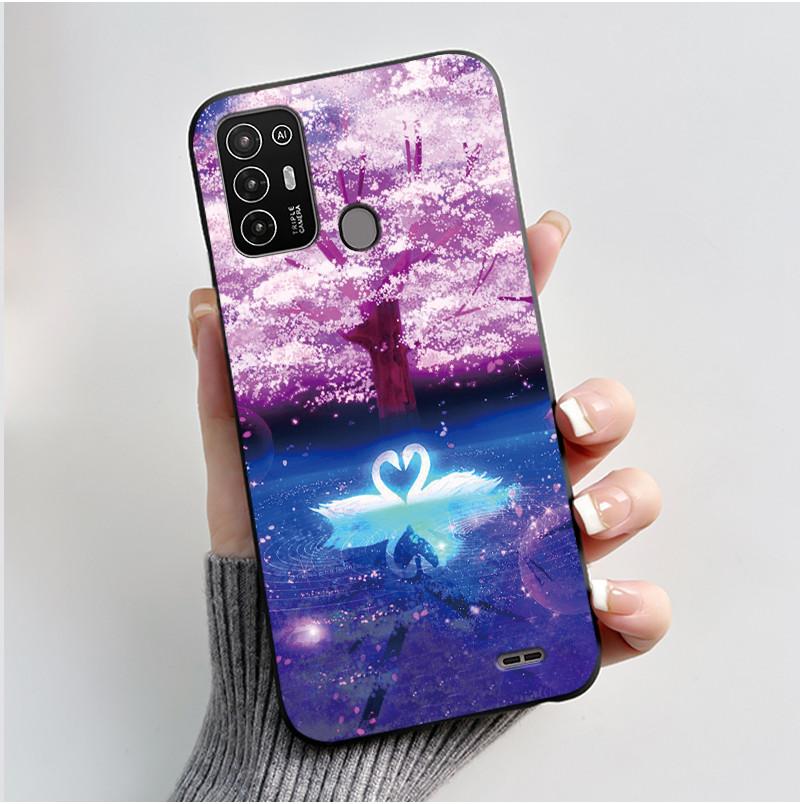 Hülle Für ZTE Blade A52 / A52 Lite Hülle Ästhetisch Niedliche Katze Astronaut Handyhülle Schwarze Weiche Silikon TPU Rückabdeckung Bumper Schale