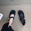 New Elegant Mary Janes Flats Shoes Women Black Buckle Strap Shallow Casual Ballet Shoes Ladies Spring Autumn Canvas Loafers