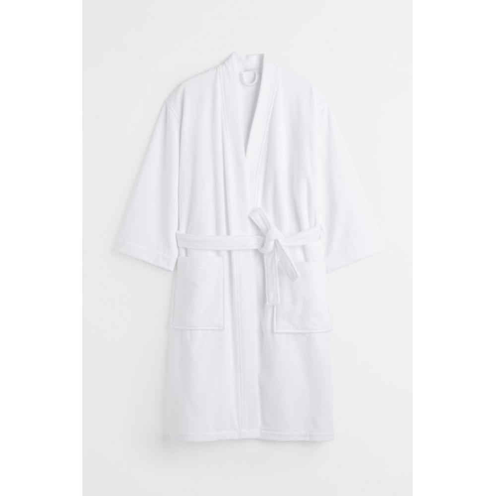 Белое махровое банное платье H&M S/M/T — фото 5