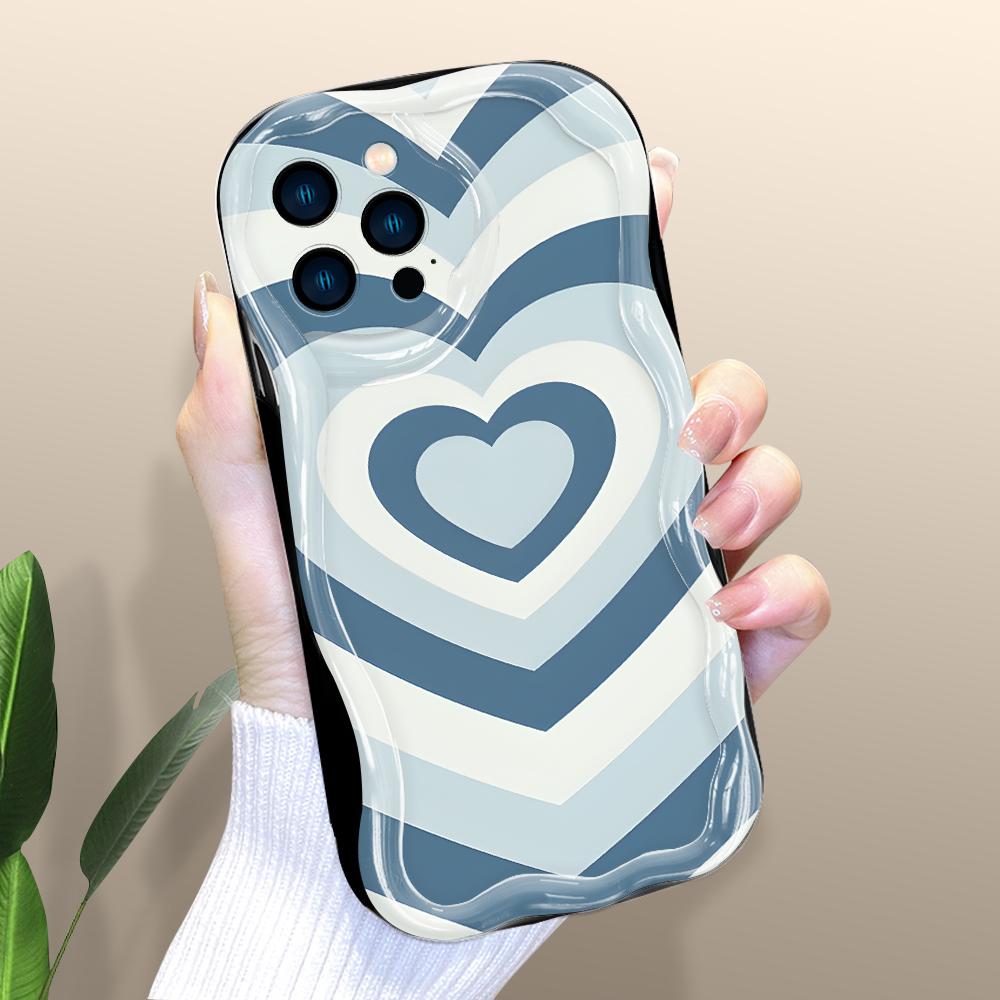 Cartoon Pattern Cream Texture Casing Wavy Edge Soft Silicone Cover Phone Case for IPhone Samsung Huawei Honor Xiaomi Redmi OPPO Realme Vivo Infinix
