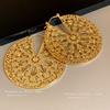 European and American Metal Round Geometric Ear Buckles Exaggerated Retro Design Earrings Personalized Fashion High-end Earrings