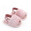 2025 New Baby Boys Girls Sandals Fluffy Baby Shoes Newborn Cotton Soft Sole Anti-Slip Toddler First Walkers Baby Slippers Indoor