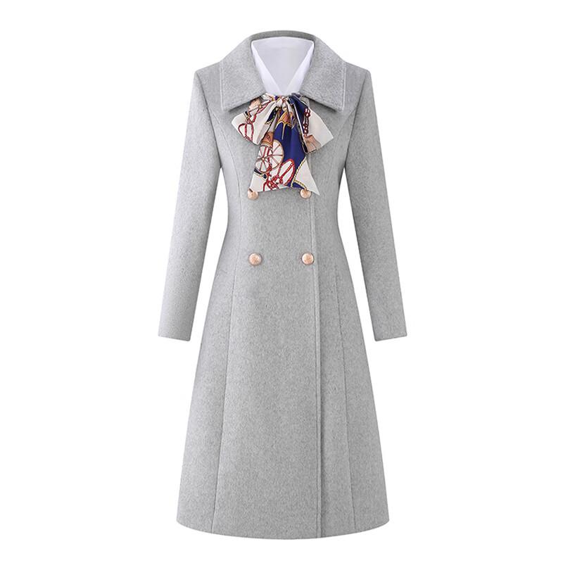 

Trotman Women s Grey Double-breasted Wool Blend Professional Coat L