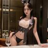 Bunny Girl Maid Costume Sexy Cosplay Reverse Bunny Rabbit Training Temptation Halloween Costume Cute Extreme Black [YUEEI] See-through Women's